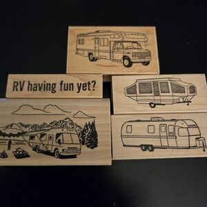 NWT Wooden RV Stamp Set